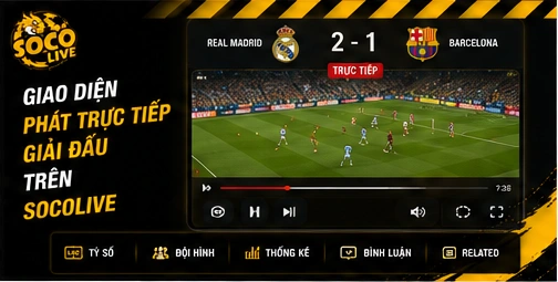 Giao diện phát trực tiếp giải đấu trên Socolive