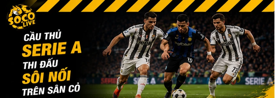 Cầu thủ Serie A thi đấu sôi nổi trên sân cỏ